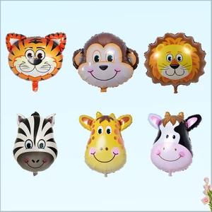 Süsle Bebek ve Parti Safari Sevimli Hayvanlar 35 cm x 6 Adetli Folyo Balon Seti