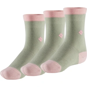 Bonny Silver Koku Yapmayan Soket Kız Çocuk Yeşil Pembe Gümüş Çorap 3'lü Paket