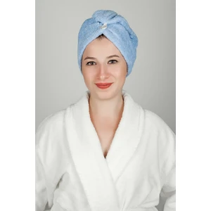 Düz Eponj Düğmeli Havlu Pembe Mavi Krem Saç Kurulama Bonesi Saç Havlusu