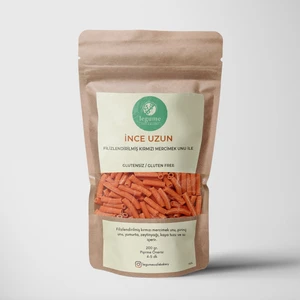 Glutensiz Bakliyat Unlu  Kırmızı Mercimek Unlu İnce Uzun Makarna (200 gr)