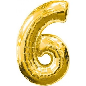 Bal10 Dünyası 6 Yaş 40 Inç 100 cm Gold Büyük Rakam Folyo Balon