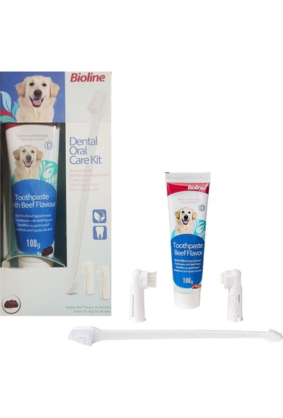 Bioline Köpekler İçin Ağız Temizleme Jeli Ve Diş Fırçası Seti