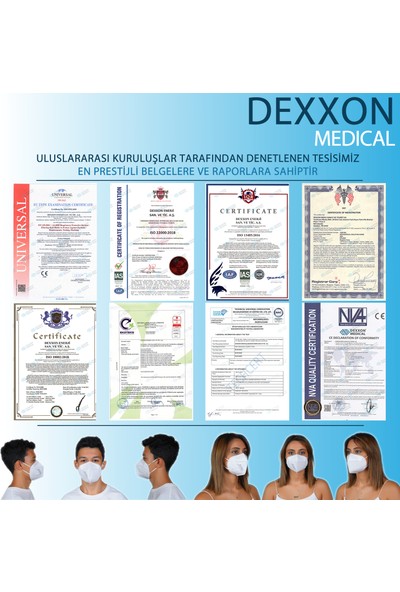 Dexxon Medical Maske Ffp2 Elastik Kulaklı Siyah-5 Adet