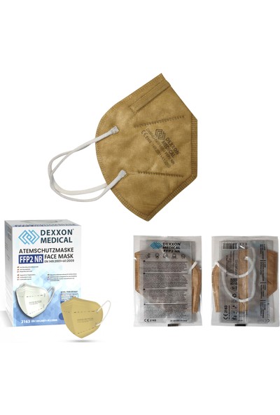 Dexxon Medical Maske Ffp2 Elastik Kulaklı Bej-5 Adet