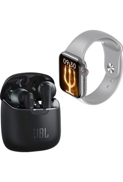 Zamak Jbl Tune 220 Tws Siyah Bluetooth Kulaklık M26 Plus 6 Gri Akıllı Saat