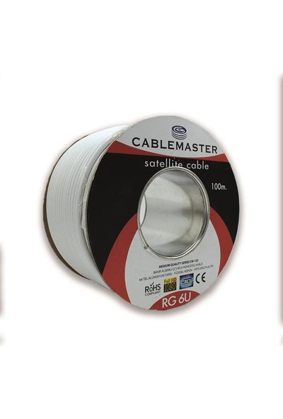 Cablemaster 100 mt 64 Tel Rg6 U4 Bakır Alışımlı Medıum Plus CM-103 Tr Makaralı Kablo