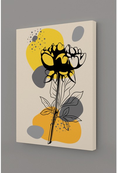 Gift Pack Soyut Çiçekler Modern Minimal Kanvas Tablosu 3'lü Canvas Tablo Seti