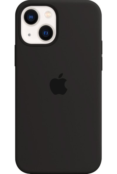 Abk Fashion Apple iPhone 13 Lansman Kılıf Logolu Silikon Kılıf - Siyah