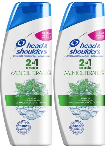 Mentol Ferahlığı Şampuan 2'si 1 Arada 400 ml x 2