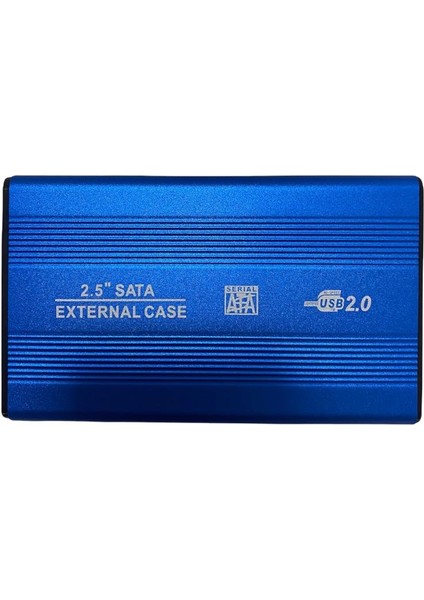 USB 2.5 Sata HDD Harddisk Kutu Aliminyum Gövde Mavi Renk- Harici HDD Hard Disk Kutusu