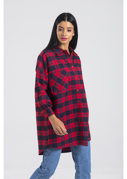 Kırmızı Kareli Oduncu Oversize Gömlek