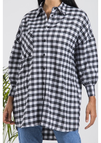 Siyah Kareli Oduncu Oversize Gömlek fiyatları