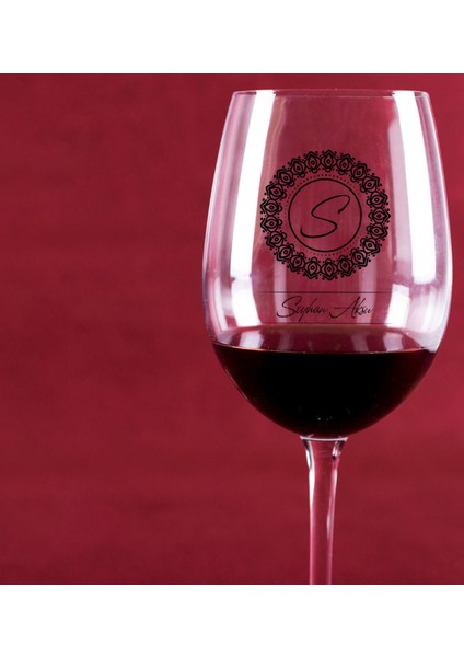 Kişiye Özel Isimli Renkli Baskılı Şarap Kadehi - 2