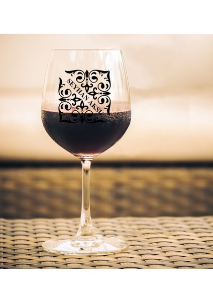 Kişiye Özel Isimli Renkli Baskılı Şarap Kadehi - 10 modelleri