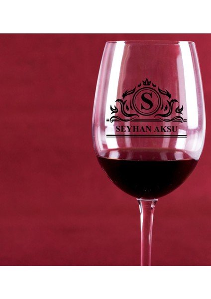 Kişiye Özel Isimli Renkli Baskılı Şarap Kadehi - 12