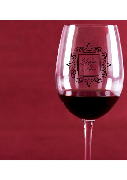 Kişiye Özel Isimli Renkli Baskılı Şarap Kadehi - 1