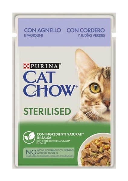 Cat Chow Kuzu Etli Kısırlaştırılmış Yaş Kedi Maması 85GR