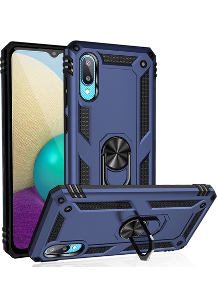 Hibrid Pc + Tpu + Metal Destek Halkalı Koruyucu Telefon Kılıfı - Samsung Galaxy M02 / A02 (Yurt Dışından)