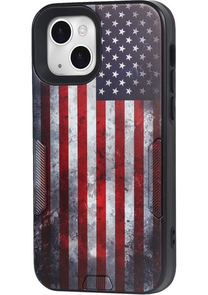 Apple iPhone 13 Için Toz Geçirmez Çizilmez Baskılı Kayışlı Tpu + Pc Kılıf - Amerikan Bayrağı (Yurt Dışından)
