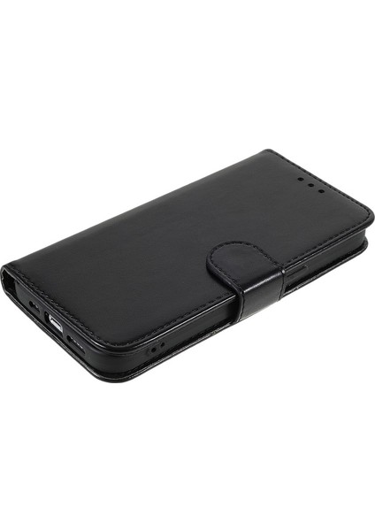 Apple iPhone 13 Pro Için Dayanıklı Manyetik Pu Deri Cüzdan Tasarım Bilek Kayışlı Standlı Kılıf (Yurt Dışından)