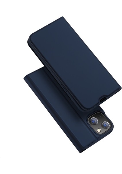 Apple iPhone 13 Için Skin Pro Serisi Aşınma Önleyici Standlı Kartlıklı Deri Telefon Kılıfı (Yurt Dışından)