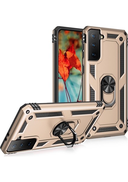 Pc + Tpu + Metal Tutma Halkalı Telefon Kılıfı - Samsung Galaxy S21 Fe (Yurt Dışından)