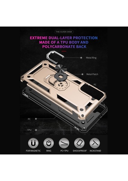 Pc + Tpu + Metal Tutma Halkalı Telefon Kılıfı - Samsung Galaxy S21 Fe (Yurt Dışından) fırsatları