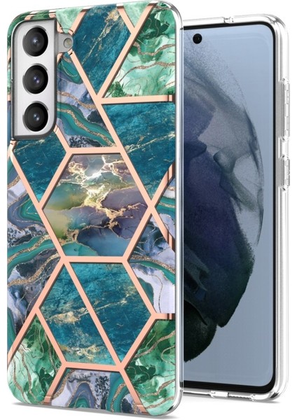 Çizilmeye Dayanıklı Mermer Desenli Galvanik Yumuşak Tpu Koruyucu Telefon Kılıfı - Samsung Galaxy S21 Fe 5g (Yurt Dışından)