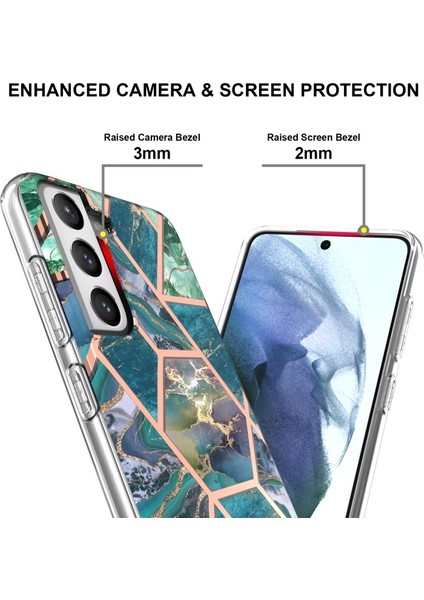 Çizilmeye Dayanıklı Mermer Desenli Galvanik Yumuşak Tpu Koruyucu Telefon Kılıfı - Samsung Galaxy S21 Fe 5g (Yurt Dışından) modelleri