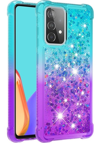 Çizilmeye Dayanıklı Degrade Renkli Parıltılı Tpu Telefon Kılıfı - Samsung Galaxy A52 4g / 5g / A52S 5g (Yurt Dışından) modelleri