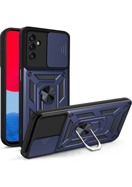 Çizilmeye Dayanıklı Iz Tutmaz Destek Halkalı Kamera Korumalı Pc + Tpu Hibrid Koruyucu Telefon Kılıfı - Samsung Galaxy A13 5g (Yurt Dışından)