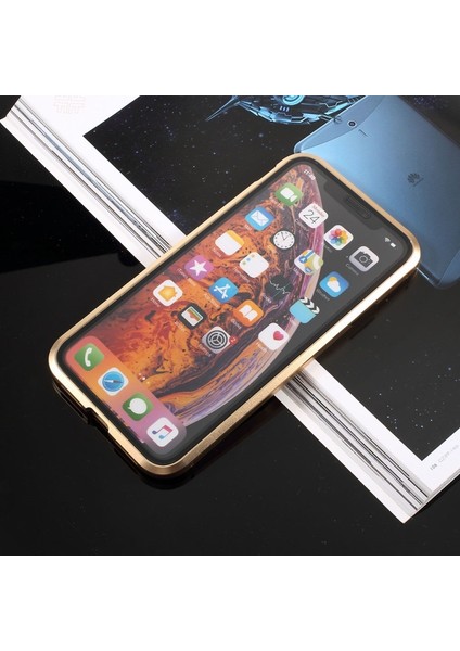 Apple iPhone Xs / x 5.8 Inç Uyumlu Temperli Cam + Metal Çerçeve Telefon Kılıfı (Yurt Dışından) fırsatları