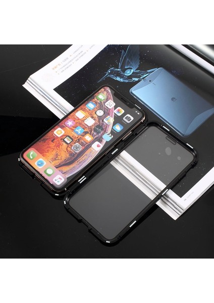 Apple iPhone Xs / x 5.8 Inç Uyumlu Temperli Cam + Metal Çerçeve Telefon Kılıfı (Yurt Dışından)
