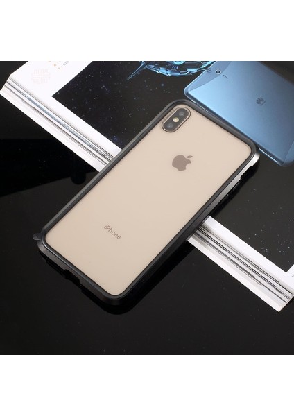 Apple iPhone Xs / x 5.8 Inç Uyumlu Temperli Cam + Metal Çerçeve Telefon Kılıfı (Yurt Dışından)