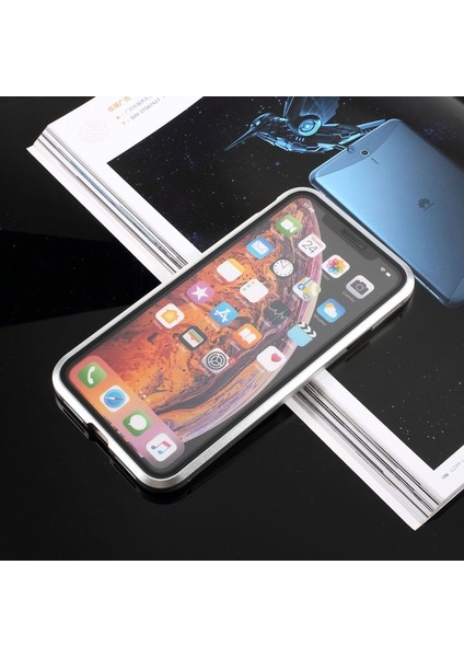 Apple iPhone Xs / x 5.8 Inç Uyumlu Temperli Cam + Metal Çerçeve Telefon Kılıfı (Yurt Dışından)
