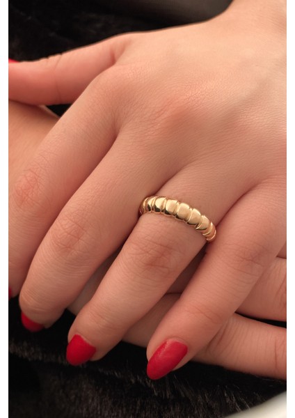 14 Ayar Altın Ince Bombeli Yüzük