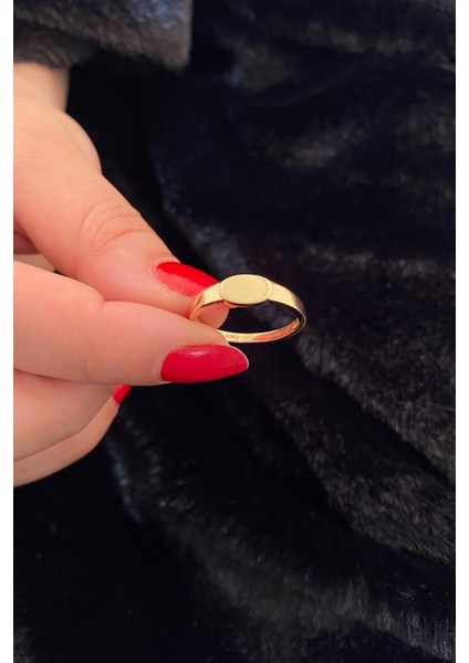 14 Ayar Altın Oval Düz Yüzük fiyatları