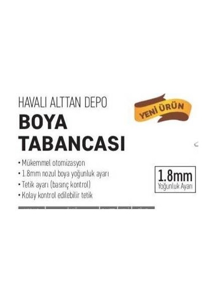 W-77G Meşem Havalı Alttan Depolu Boya Fıskiyesi Aparatı 1.8mm