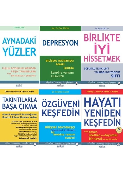 Hayatı Yeniden Keşfedin - Birlikte İyi Hissetmek - Özgüveni Keşfedin - Takıntılarla Başa Çıkma - Depresyon -  Aynadaki Yüzler - 6 Kitap Set