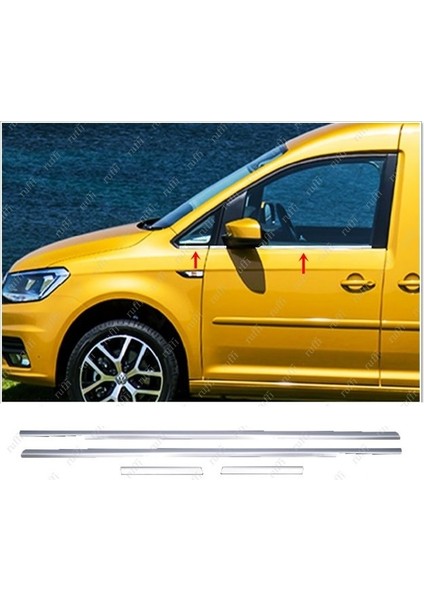 Vw Caddy Krom Cam Çıtası 4 Prç. 2015 ve Üzeri Paslanmaz Çelik