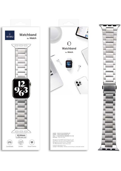 Apple Watch Uyumlu 7 41MM Şık Bakla Dizayn Metal Kordon