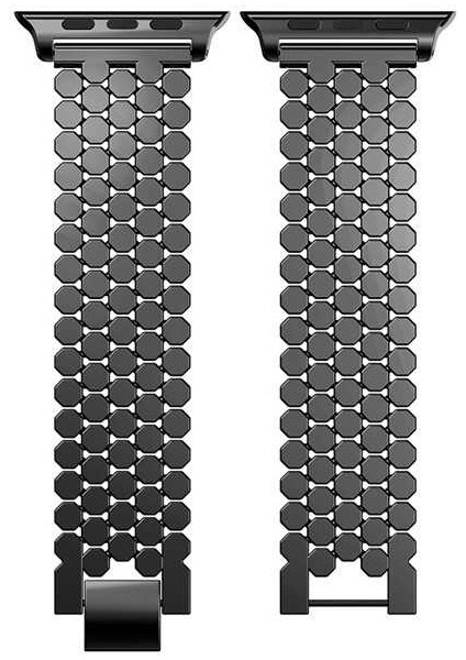 Apple Watch Uyumlu 2 3 4 5 6 Se 40MM Bal Peteği Tasarım Şık Metal Kordon+Kordon Kısaltma Aparatı modelleri