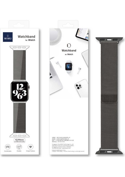 Apple Watch Uyumlu 2 3 4 5 6 Se 42MM Minalo Metal Hasır Kordon indirimleri