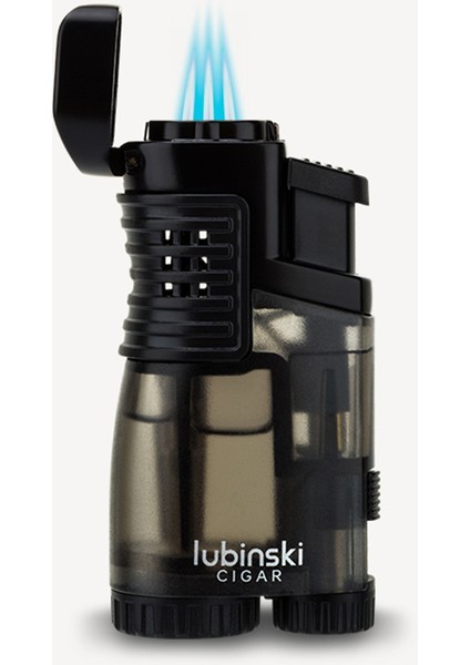 Üç Torch Sehpalı Puro Çakmağı Siyah