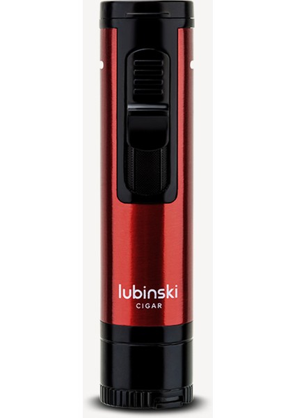 Tek Torch Sehpalı Delicili Puro Çakmağı Siyah-Kırmızı