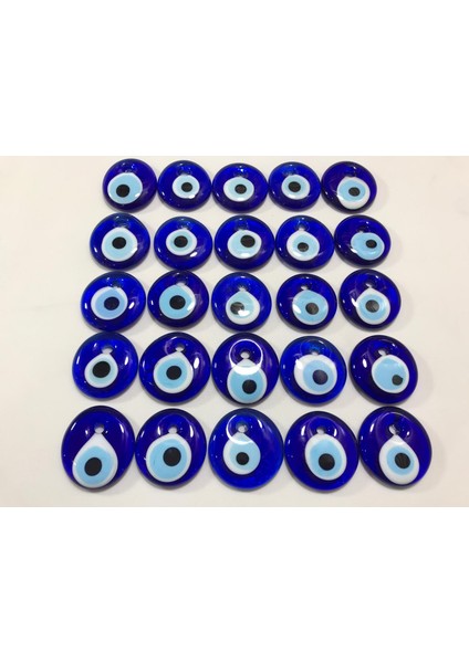 Cam Nazarlık 25 Adet 4-4.2 Cm Cam Nazar Boncuğu Ağaç Süsü Bahçe Süsü Duvar Süsünazarlık