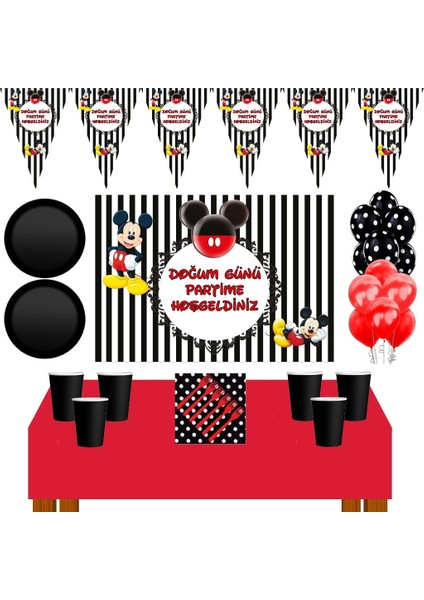 Miki 8 Kişilik Afişli Doğum Günü Parti Malzemeleri