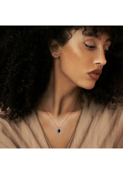 Pirlanta 14 Ayar Altin Safir Renkli Merkiz Taşlı Kolye modelleri