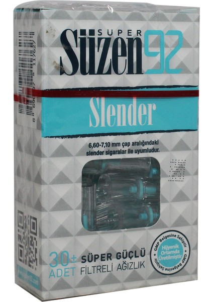 92 Slender Filtre Ağızlık 30 Adet Slender