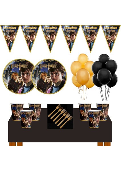 Harry Potter Doğum Günü Konsepti 8 Kişilik Harry Potter Parti Süsleri Seti